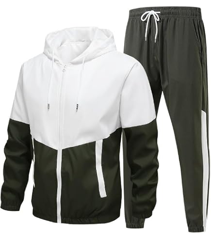 Floette Men Retro Windbreaker Track Suit Track Jacket Track Pant